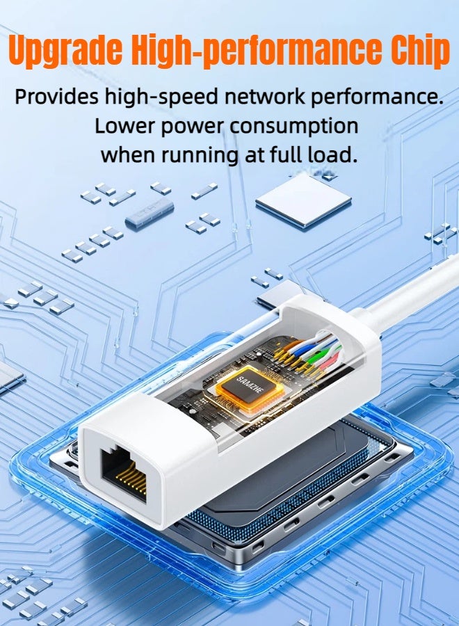 SAMZHE محول USB-C إلى إيثرنت من النوع C RJ45 لشبكة سلكية بسرعة 100 ميجابت في الثانية، متوافق مع أجهزة MacBook/Surface/Phone/iPad Pro/Switch/PS5 - Image 5